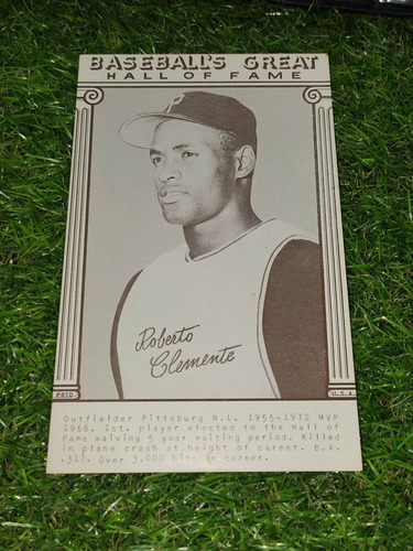 Cv Roberto Clemente 1977 Exhibit Baseball Great Hall Of Fame