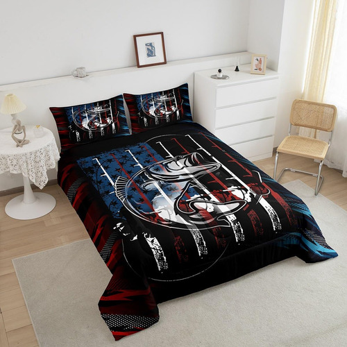 Erosebridal Juego De Ropa De Cama De Pesca Con Bandera Ameri