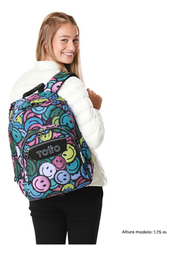 Mochila Unisex Acuarela Totto Color Morado/Azul