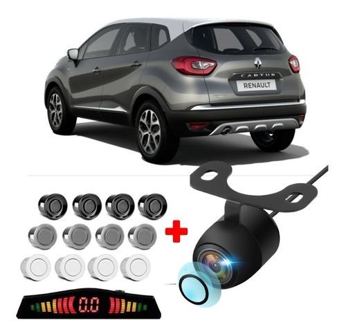 Kit Camera Colorida + Sensor Ré Renault Captur 2017 A 2021