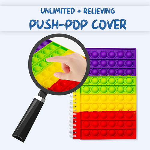 Fidget Notebook, Pop It Fidget Toy, Push Pop Espiral No...