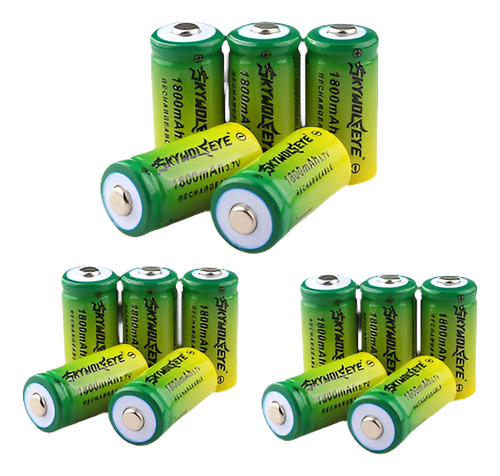 15pcs Skywolfeye 16340 De La Batería Cr123a Lr123a 3.7v 1800