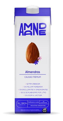 Leche De Almendras Amande 1l Sin Azúcar Vegana Apta Celíacos