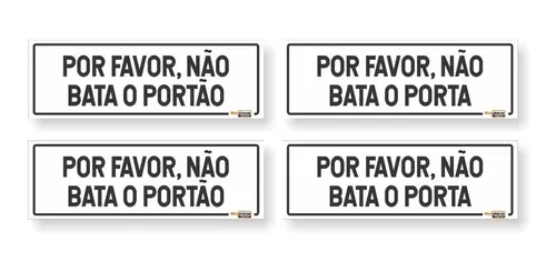 comprar Kit 4 Placas Não Bata Porta Eportão 30x10 2un Cada Maqplacas
