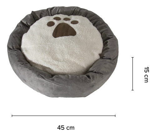 Imagen 2 de 6 de Cama Samba Para Perros Pequeños Color Blanca Y Gris