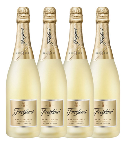 Espumante Freixenet Carta Nevada Demi-sec 750ml Kit 4 UndFreixenet Carta Nevada 750 ml pacote x 4 u