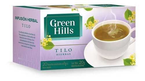 Oferta! Te Negro Green Hills Tilo 20 Saquitos En Sobres