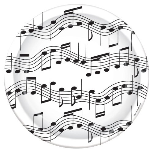 Platos De Notas Musicales (8 Por Paquete).