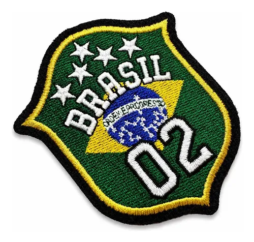 Tbr095-075a Patch Bordado Brasil 2002 Escudo Copa 2002 Termo