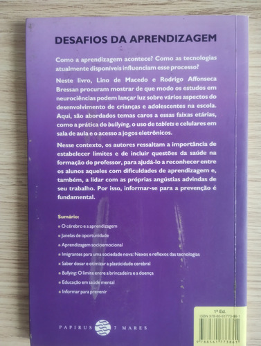Livro Desafios Da Aprendizagem (Usado)