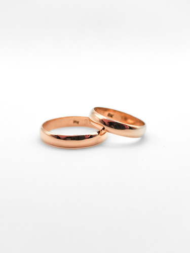 Alianzas De Compromiso - Oro 18k Rosa 4mm / 06mm Bombé