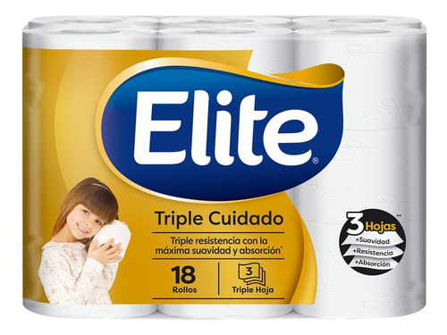 Papel Higiénico Elite Triple Cuidado 18 Un 30 Mts