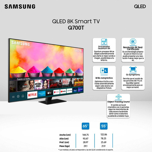 Smart Tv Qled 8k Samsung 55'' Q700t