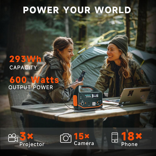 Generador Portátil De Energía 600w 293wh Para Camping Y Em