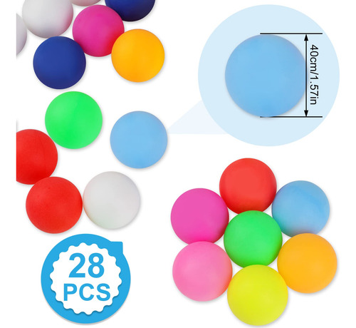 Pelotas De Ping Pong 28 Unidades Para Juegos Y Mascotas Mezcla De Colores