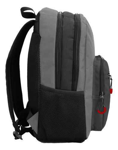 Mochila Kossok Berkley Reforzada Color Gris Diseño De La Tela Lisa