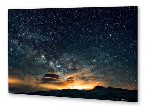 Cuadro 60x90cm Cielo Montaña Nieve Amanecer