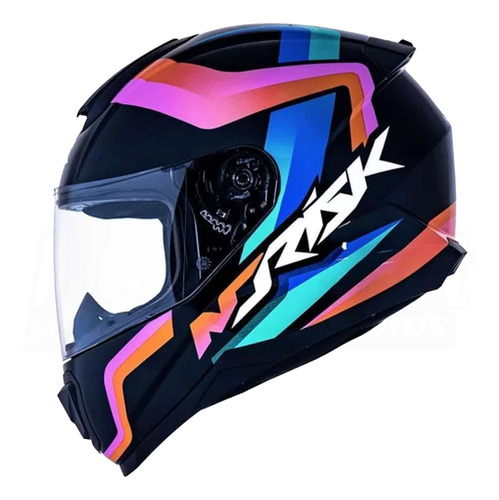 Capacete Fechado Norisk Ff802 Razor Void Preto Laranja Azul