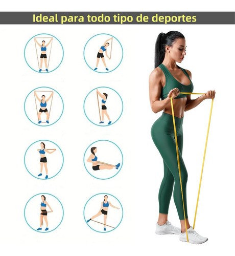 Ligas Resistencia 5 Bandas Elasticas De Ejercicio Yog