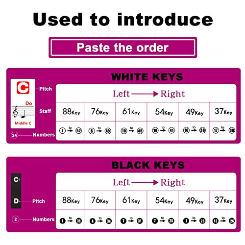 Pegatinas De Teclado De Piano Para Principiantes Pegatinas D