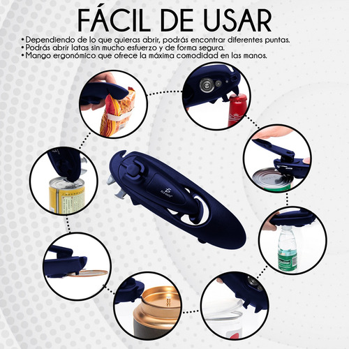 Abrelatas Manual Universal De Cocina Destapador Botellas Bar