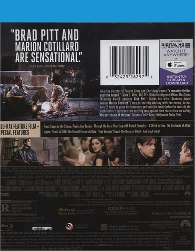 Imagen 2 de 3 de Blu-ray Allied / Aliados