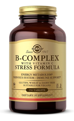 Solgar B Complex Vitamina C, B1 B2 B3 B5 B6 B12 Y + X250caps