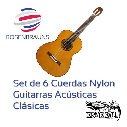 Imagen 3 de 3 de Cuerdas De Nylon Black Ernie Ball Ernesto Palla - Genuinas