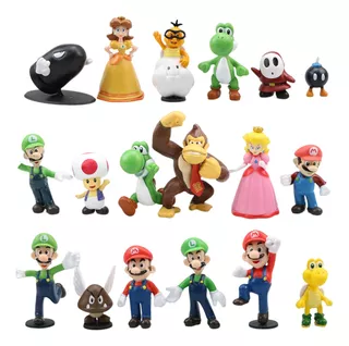 Super Mario Bross, Luigi, Yoshi, Juguetes Niños 18 Piezas