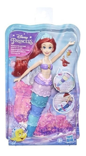 Muñeca Princesa Ariel Magia Multicolor De Disney