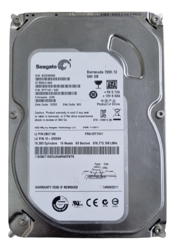 Disco Rigido Seagate 500gb St3500413as Perfecto Estado