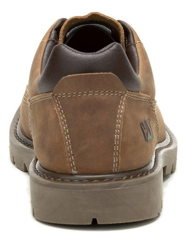 Zapato Impermeable Cuero Hombre Colorado Low 2 Café Cat