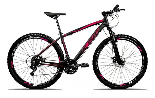 Bicicleta Aro 29 Ksw Xlt 100 - 27 Vel. Alivio 7.0 Cor Preto/pink Tamanho Do Quadro 17