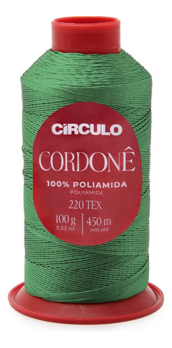 Fio Cordonê Circulo 100g 450mts Tex 220 100% Poliamida Cor 5398- Musgo