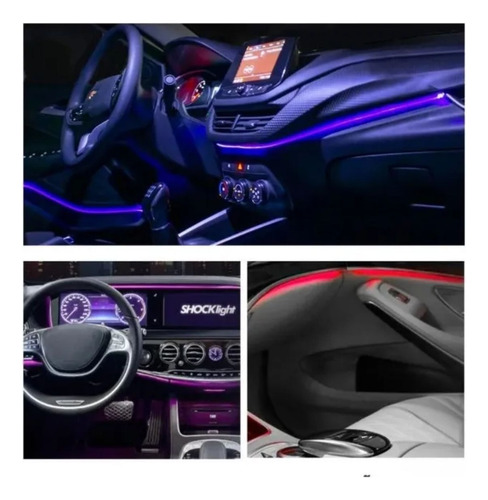 Fita Led Neon Rgb Interior Automotiva Shock Light 6 Metros