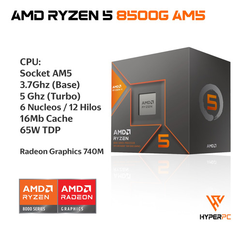 Pc Mini + Mon 22 + Perif: Amd 8500g 32g 1tb Radeon 740m Wifi