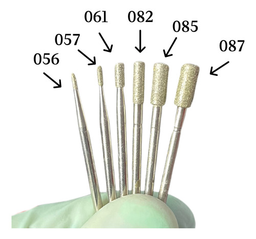 Kit 6 Brocas Diamantadas 056, 057, 061, 082, 085, 087 Brilho