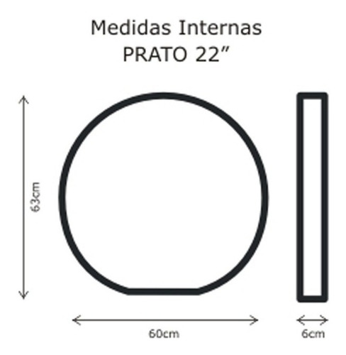 Case Pratos 22 Polegadas Solid Sound Hard Bag Estojo Leve Cor Preto