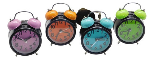 Reloj Despertador Doble Campana Con Luz - Colores Pasteles 