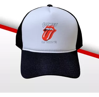 Boné Rolling Stones Tour Preto Aba Curva Musica Premium Rock