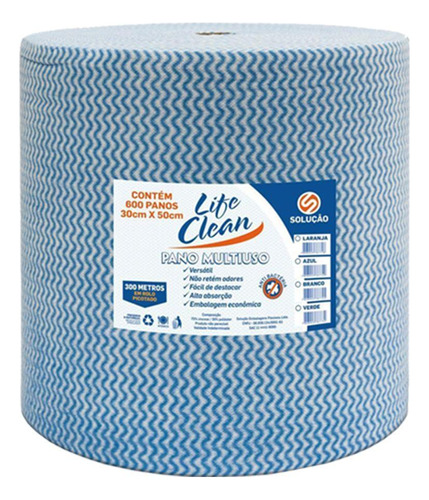 Pano para limpeza Life Clean azul 30 u