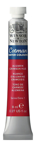 Tubo de pintura em aquarela Cotman Winsor Newton 8 ml Cor Escolha a cor Alizarina Crimson Hue - Alizarina Crimson Hue - Alizarina Crimson