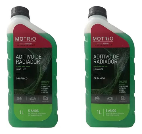 2 Aditivos Radiador Verde Logan 2014 2015 2016