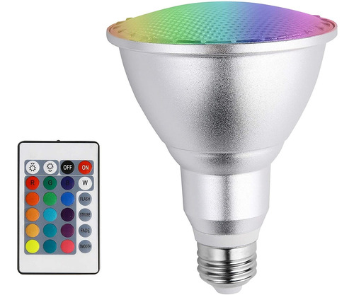 Bombilla Led E27 10w Par30 Rgb Regulable Foco 16 Colores Cam