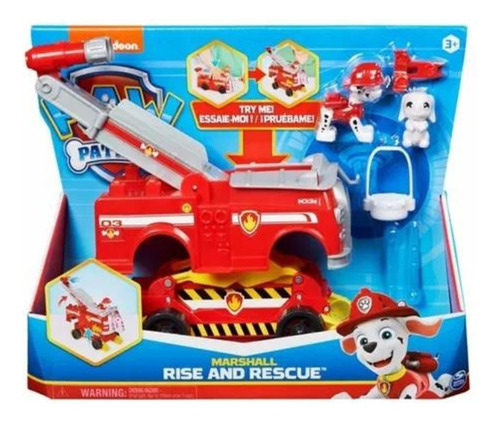 Vehículo Paw Patrol Rise And Rescue Marshall Bomberos