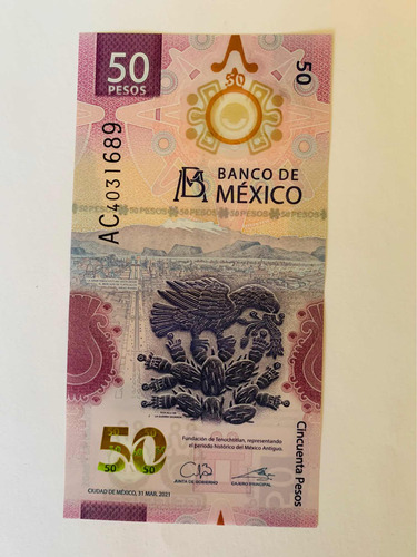 Ajolote Billete De 50 Pesos Serie Ac Billete Mexicano