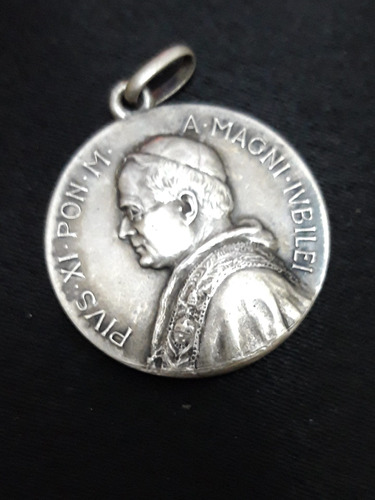 Medalla Colgante Papa Pio Xi Plata 800