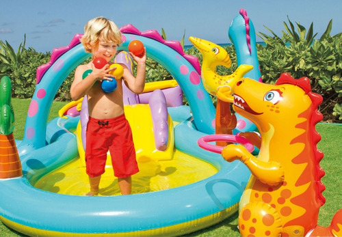 Imagen 3 de 6 de Playcenter Pileta Inflable Dinoland 290 Lts Intex