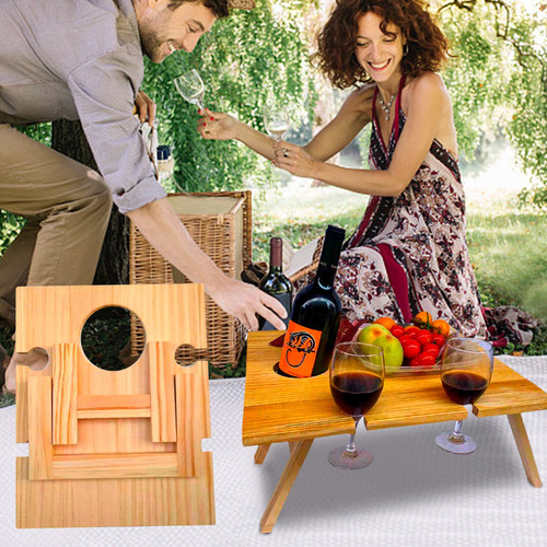 T Mesa Plegable De Madera Para Exteriores, Mesa Portátil