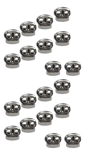 20 Piezas De Metal Oval Cord Locks Two Holes